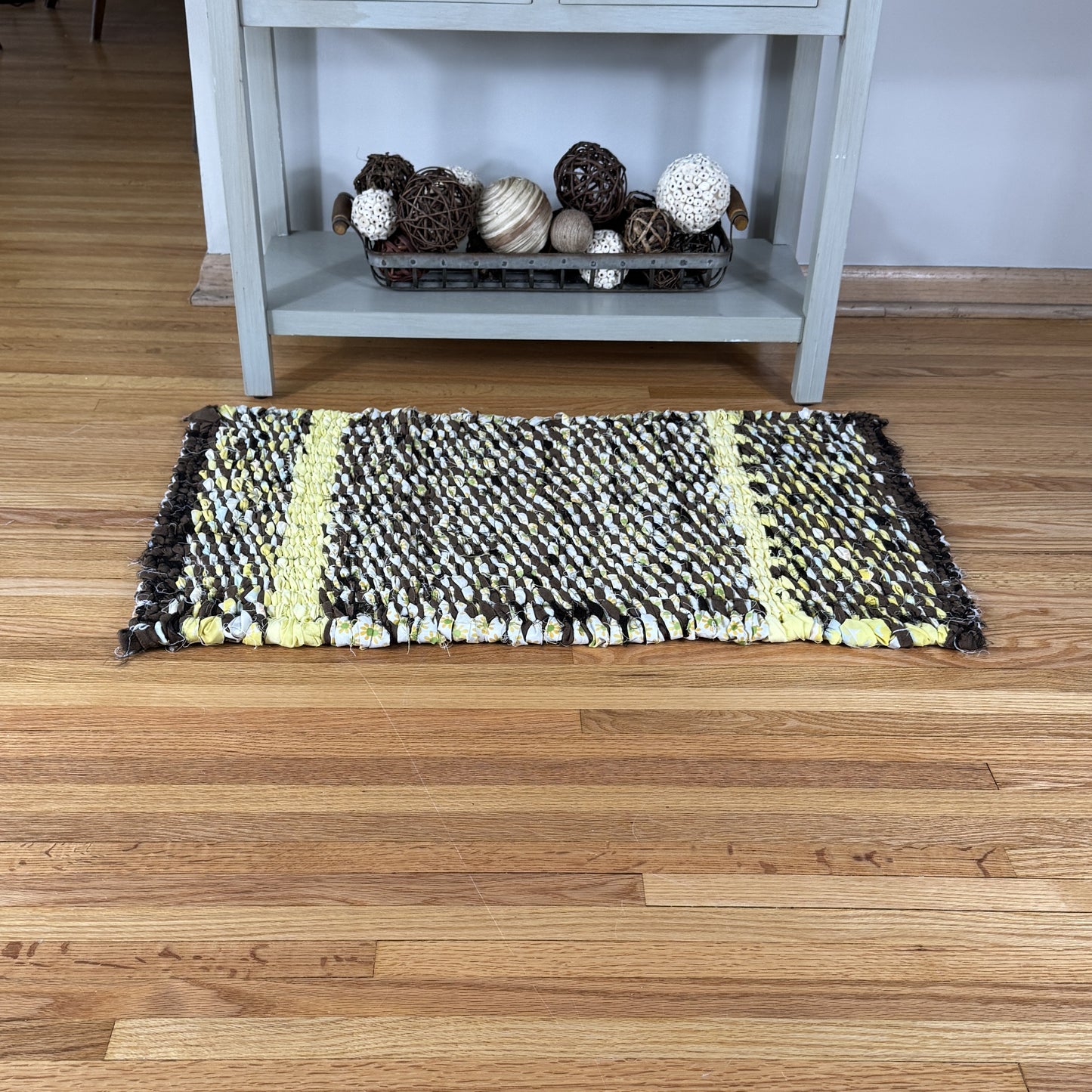 Rug | Skid Proof | Brown with Yellow Stripes