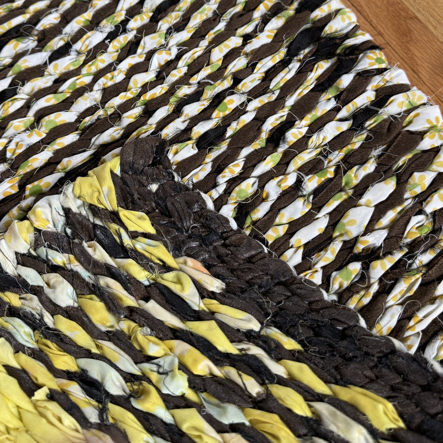Rug | Skid Proof | Brown with Yellow Stripes
