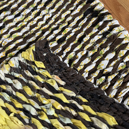 Rug | Skid Proof | Brown with Yellow Stripes