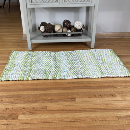 Rug | Skid Proof| Greens in Multi Stripe Pattern