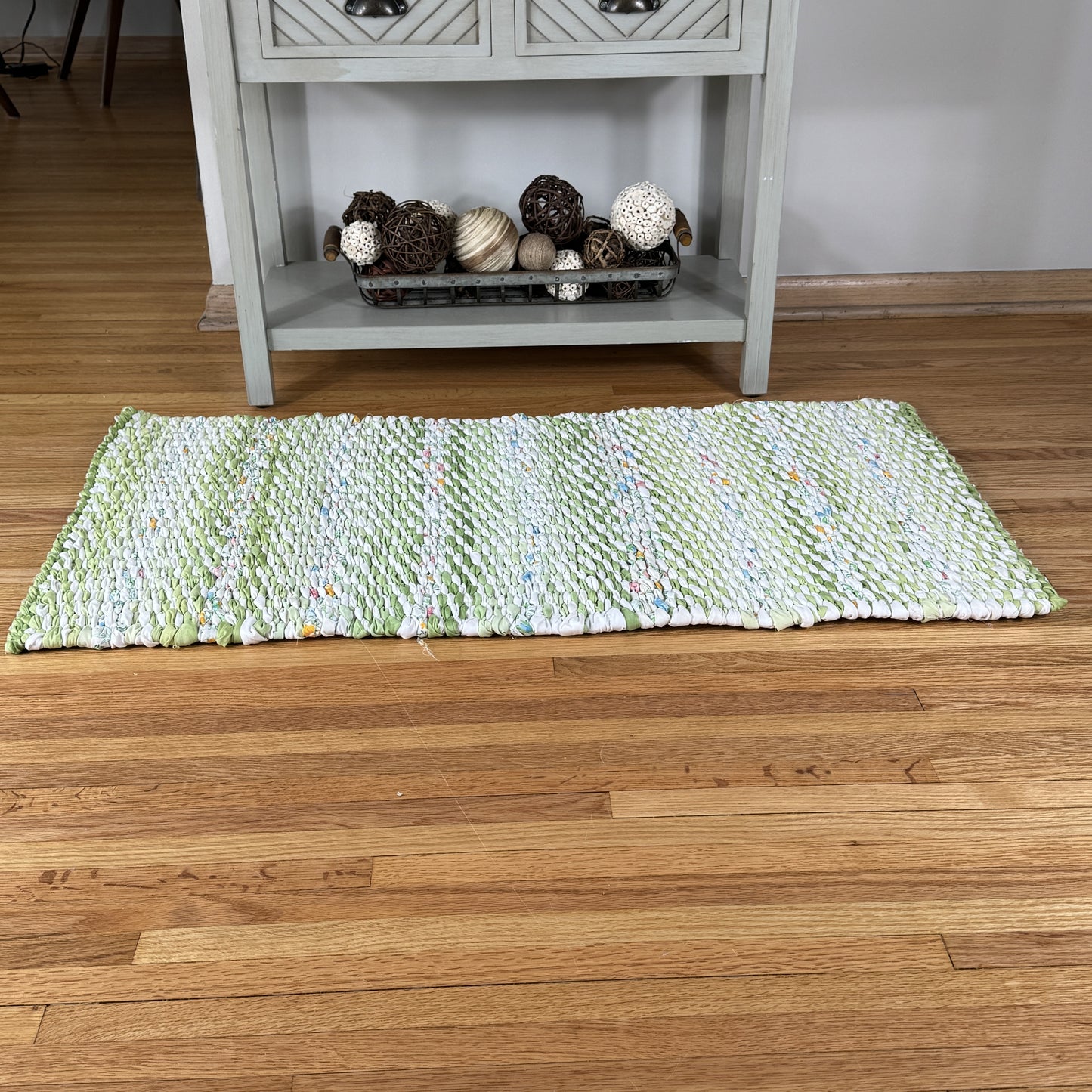 Rug | Skid Proof| Greens in Multi Stripe Pattern