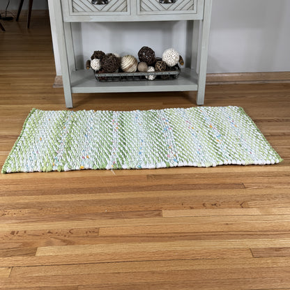 Rug | Skid Proof| Greens in Multi Stripe Pattern
