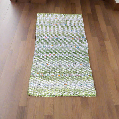 Rug | Skid Proof| Greens in Multi Stripe Pattern