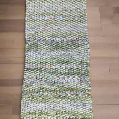Rug | Skid Proof| Greens in Multi Stripe Pattern