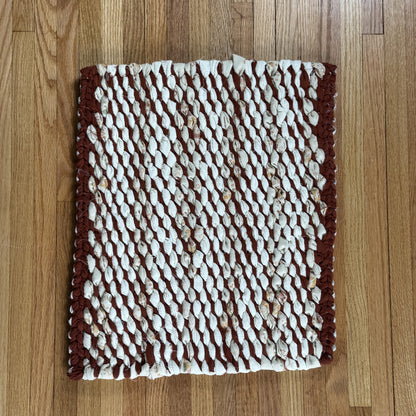 Rug | Skid Proof | Burgundy and Creams Stripe Pattern