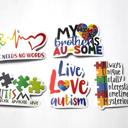 Autism Stickers – Pack of 5