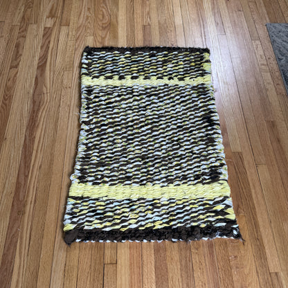 Rug | Skid Proof | Brown with Yellow Stripes