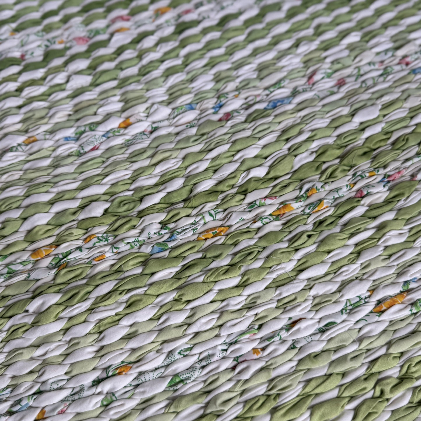 Rug | Skid Proof| Greens in Multi Stripe Pattern