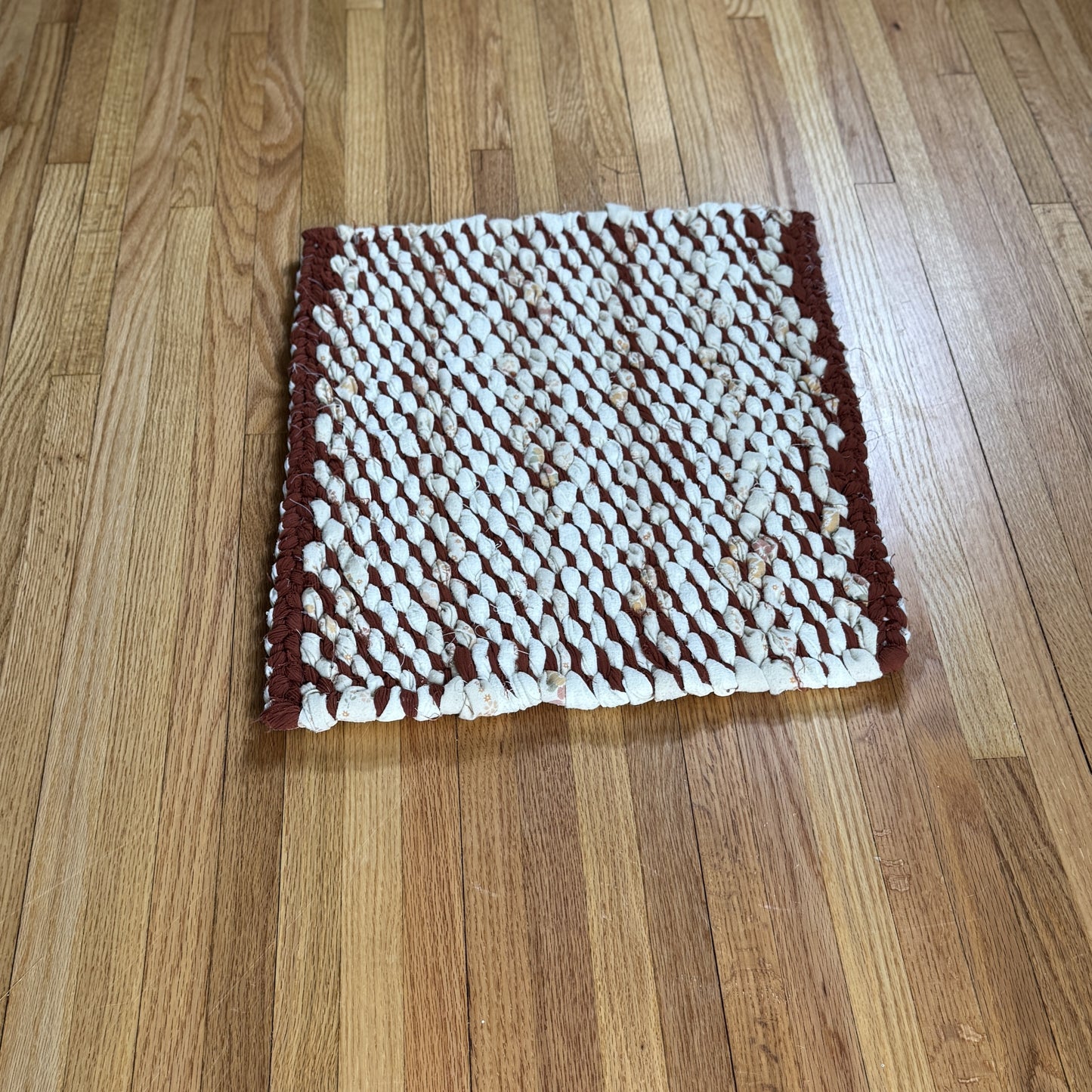 Rug | Skid Proof | Burgundy and Creams Stripe Pattern