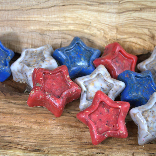 Fire Starter Patriotic Stars (Soy & Beeswax Blend) - Red/White/Blue