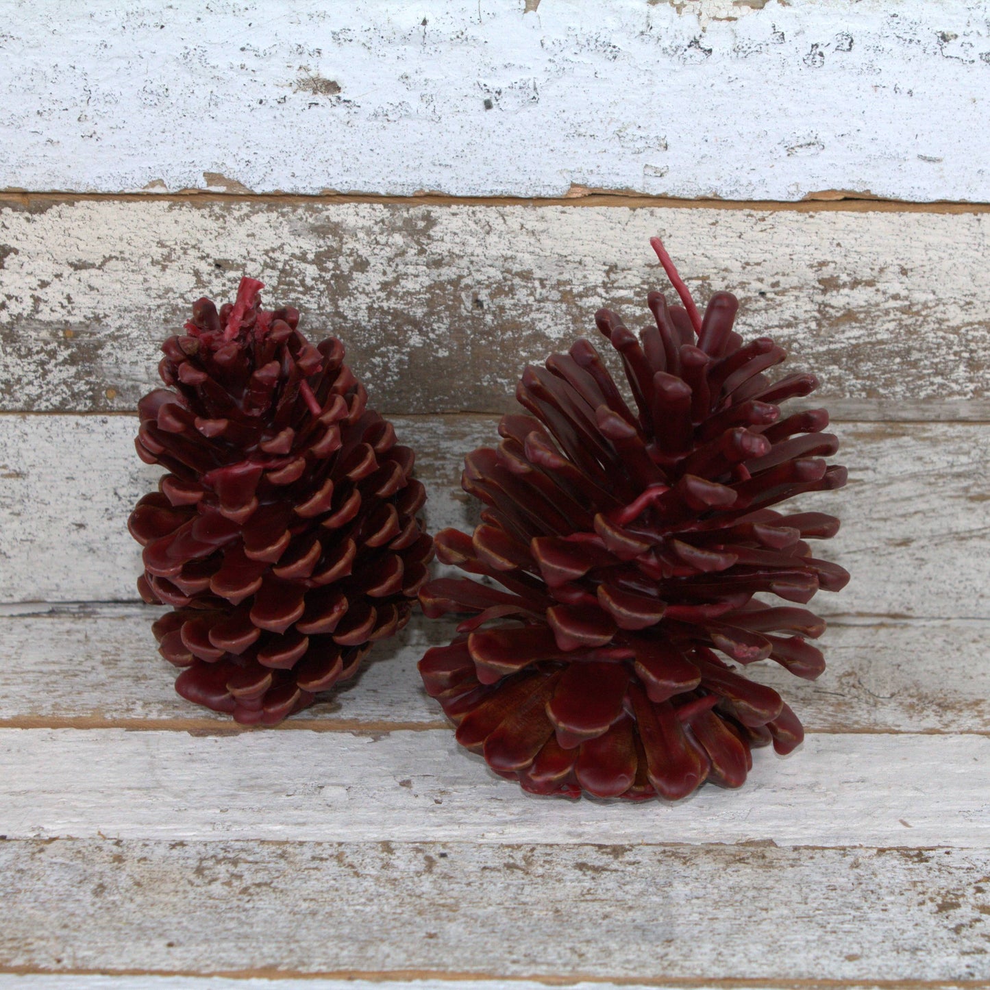 Fire Starter Pinecones (100% Beeswax) - Red Small