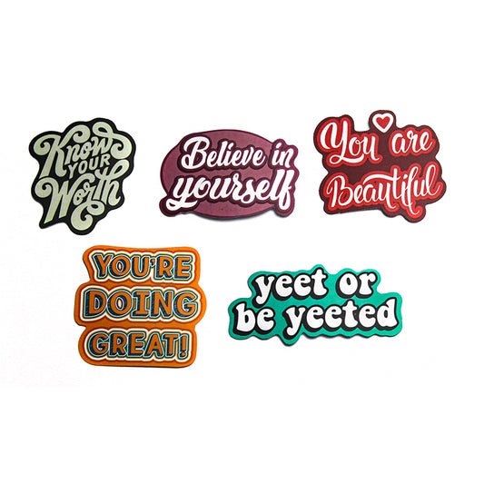 Sayings - Button Stickers – Pack of 5