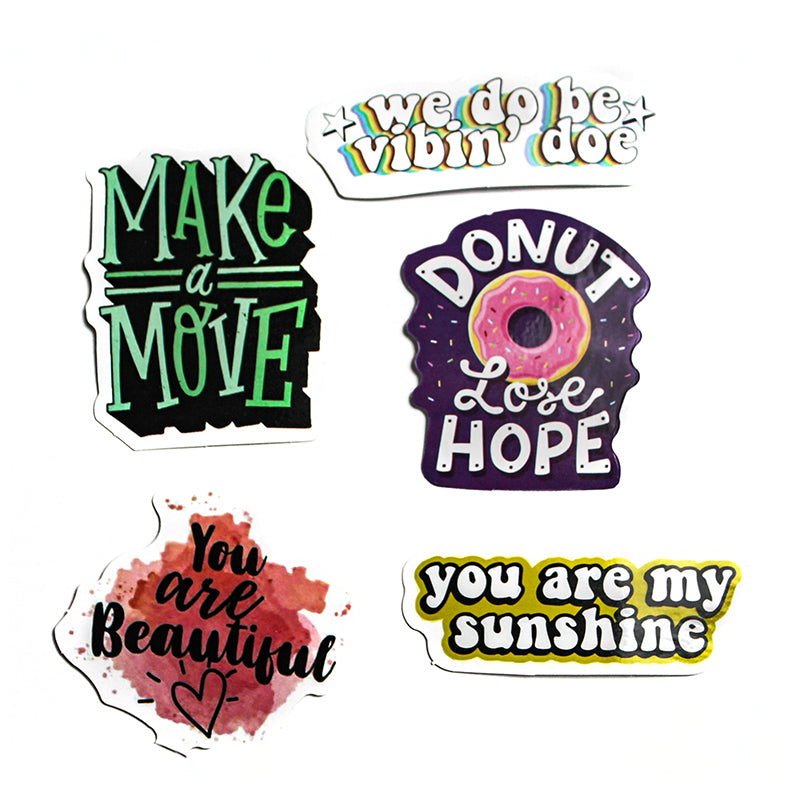 Sayings - Button Stickers – Pack of 5