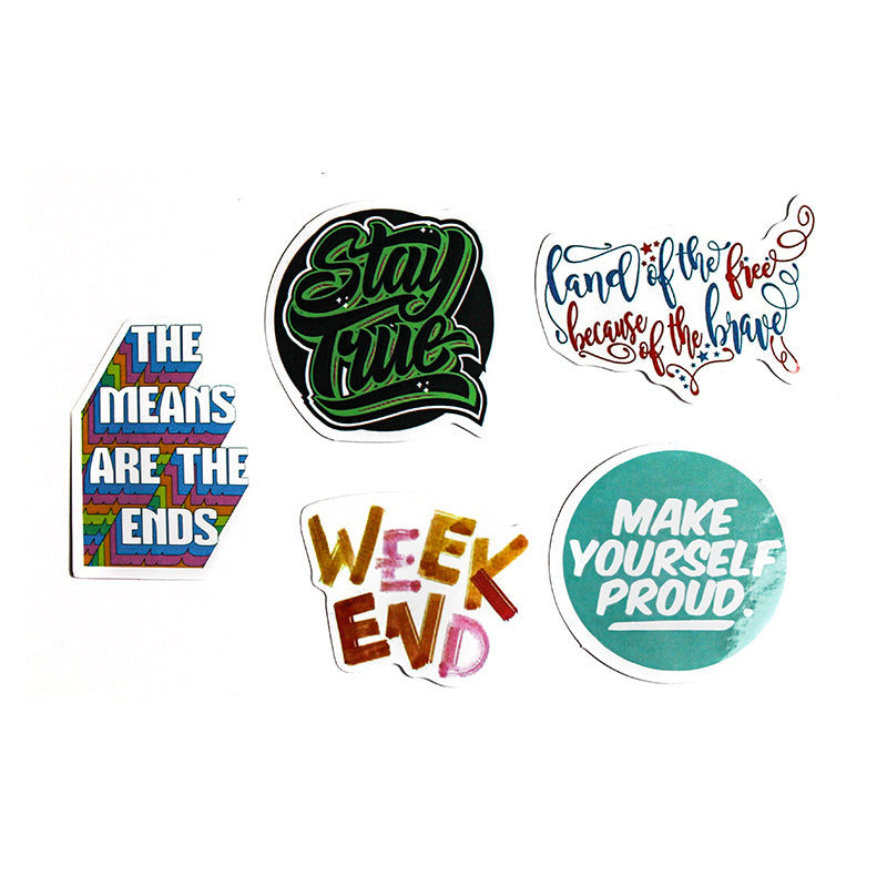 Sayings - Button Stickers – Pack of 5