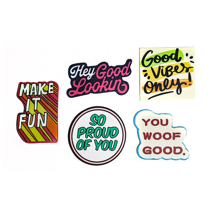 Sayings | Button Stickers | Pack of 5