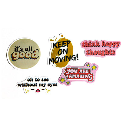 Sayings | Button Stickers | Pack of 5