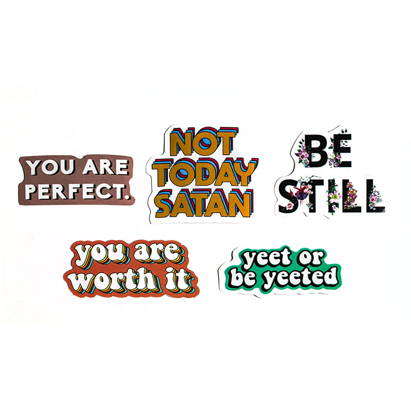 Sayings - Button Stickers – Pack of 5