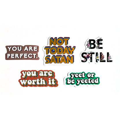 Sayings | Button Stickers | Pack of 5