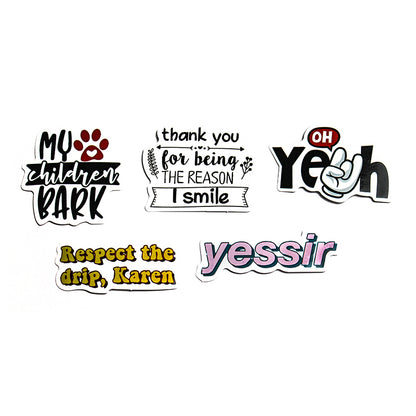 Sayings | Button Stickers | Pack of 5