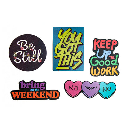 Sayings | Button Stickers | Pack of 5