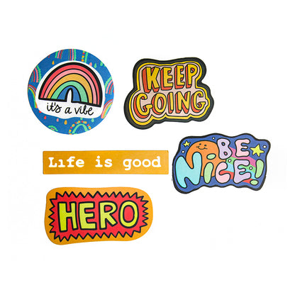 Sayings | Button Stickers | Pack of 5