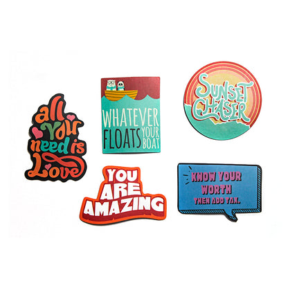 Sayings | Button Stickers | Pack of 5