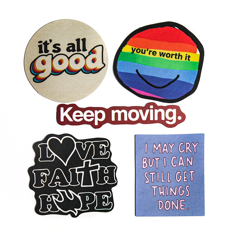 Sayings - Button Stickers – Pack of 5