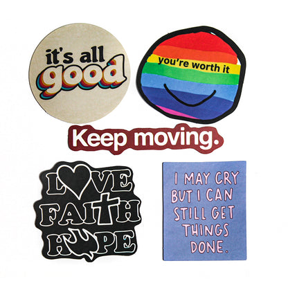 Sayings | Button Stickers | Pack of 5