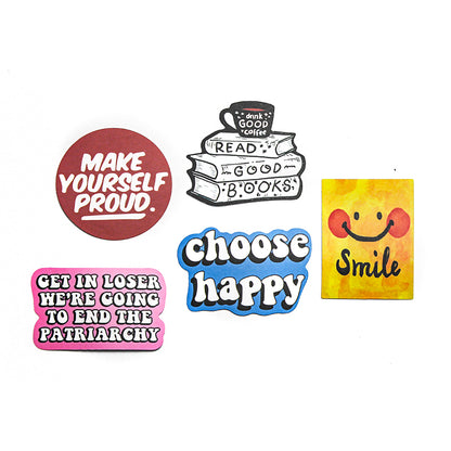 Sayings | Button Stickers | Pack of 5