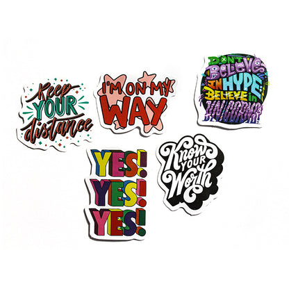 Sayings | Button Stickers | Pack of 5
