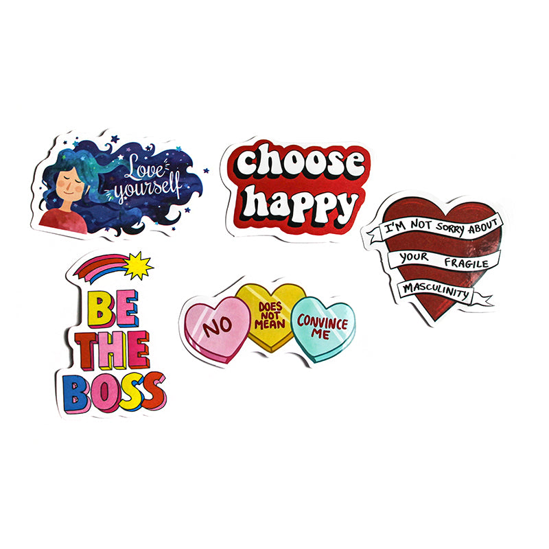 Sayings - Button Stickers – Pack of 5