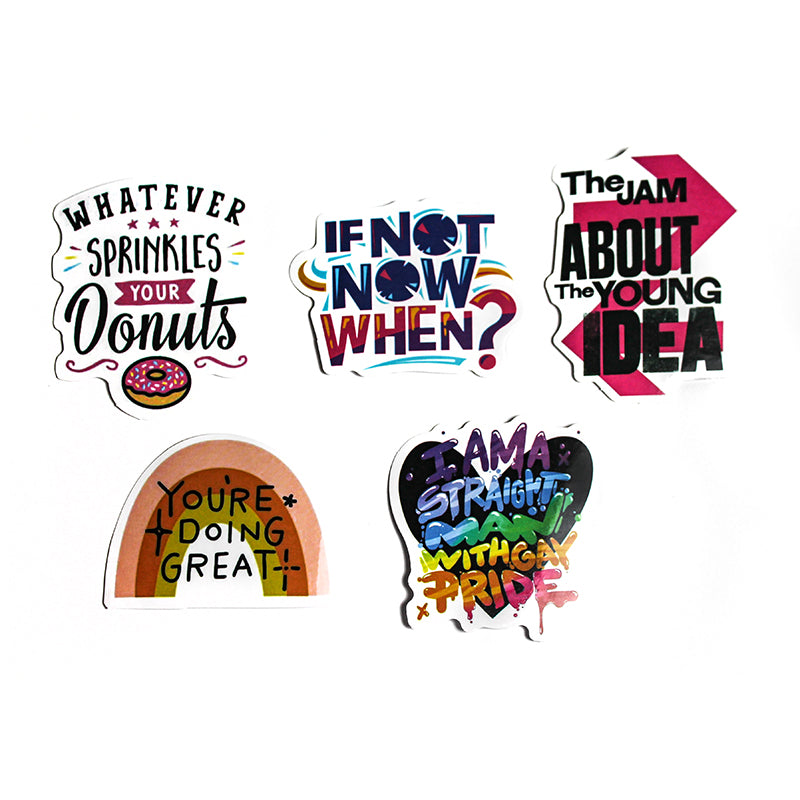 Sayings - Button Stickers – Pack of 5