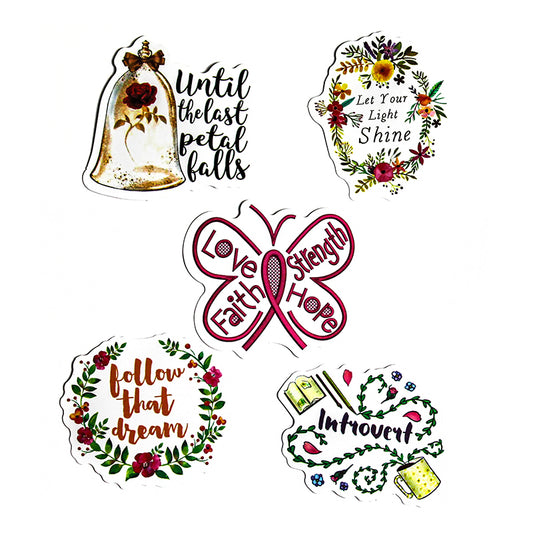 Sayings - Floral Stickers – Pack of 5