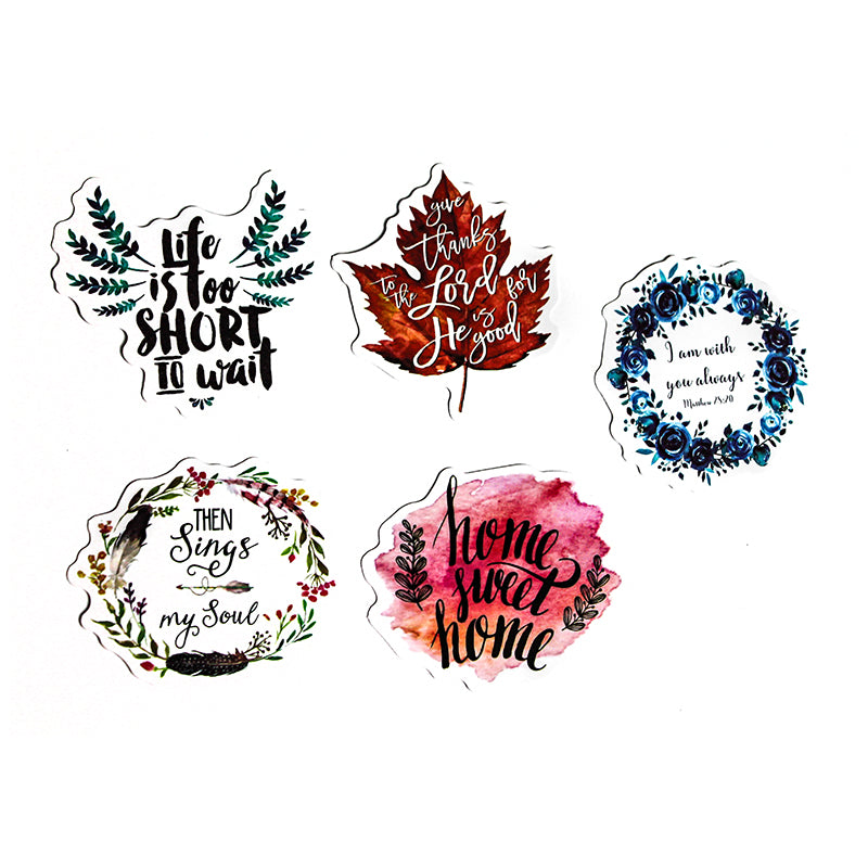 Sayings - Floral Stickers – Pack of 5